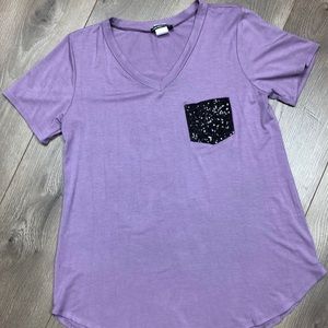 Purple Sparkle Pocket Top